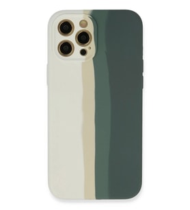 Newface Apple iPhone 12 Pro Kılıf Ebruli Lansman Silikon - Beyaz-Gri