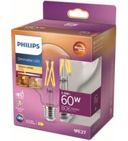 Philips Led Classic 60W G93 E27 Kısılabilir Filament Glob Wgd90 (Çok Renkli)