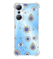 PrintiFy İnfinix Hot 20 Uyumlu Nazar Boncuğu 5 Baskılı Şeffaf Köşe Korumalı Antişok Kılıf