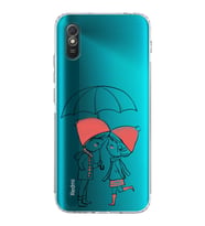 Xiaomi Redmi 9A  Kamera Korumalı Kapak Aşk Tasarımlı Şeffaf  Kılıf