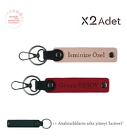 Öğretmene 14 Şubat Jest, İsim & Soyisim Kişiselleştirilmiş 2’li Anahtarlık, Yavru Ağzı-Kırmızı-Laci