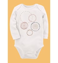 Organik Baskılı Pamuklu Unisex Bebek Body UZUNE244