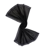 Mim Eşarp - Enba Şifon İğne Oyalı Şal Namaz ve Mevlüt Örtüsü 60x150 cm (Siyah)