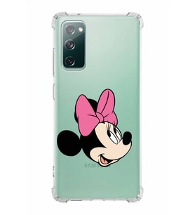 Samsung Galaxy S20 Fe  Köşe Korumalı Antişok Kapak Minnie Mouse Tasarımlı Şeffaf  Kılıf