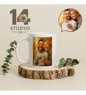 Stüdyo 14 Kişiye Özel Karikatür Tasarım Kupa -Mug ( Sevgiliye -Arkadaşa Hediye)