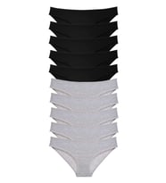 Mulvxbrf Brf02 10 Adet Süper Eko Set Likralı Kadın Slip Külot Siyah Gri (Mulvix)