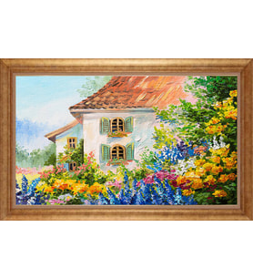 EV İŞYERİ OFİS İÇİN ALTIN ÇERÇEVELİ PASPARTULU TABLO VB762
