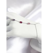 Pirinç Renkli Zirkon Taşlı Dikdörtgen Model Gümüş Renk Kadın Şahmeran TJ-SN694