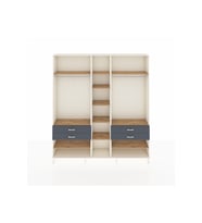 Arges Dolap 11 Raflı 4 Çekmeceli 2 Askılı 220x30x243 Aytaşı-Çam/Antrasit