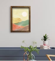 BK Gift Otel Odası Konseptli Doğal Masif Ahşap Çerçeveli Tablo 45x65cm-109