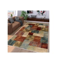 Rovigo Home Dijital Baskı Yıkanabilir Kaymaz Taban Salon Halısı RVG1159 100x150 cm (Kahverengi)