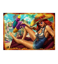 Tablomega Ahşap Mdf Puzzle Yapboz Lol Havuz Partisi Miss Fortune 1000 Parça 50*70 cm