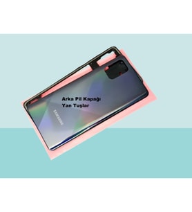 Tkgz - Samsung Galaxy A71 A715 FULL KASA Arka Kapak Batarya Kapağı - SİYAH