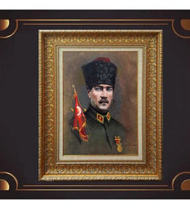 ÖZEL SERİ ALTIN VARAKLI ATATÜRK TABLO S970
