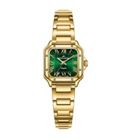 ROCHE MONTRE RML5022-05 SWISS MADE SAFİR CAM YEŞİL KADRAN ALTIN KAPLAMA KARE KADIN KOL SAATİ