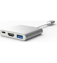 TYPE-C HDMI 3 İN 1 ADAPTER Hdmı Usb 3.0 Çevirici Dönüştürücü Adaptör (Gri)