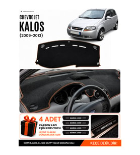e-biz CHEVROLET KALOS (2009-2013) Uyumlu Torpido Örtüsü, Torpido Kılıfı - Siyah-Kahverengi - CH004