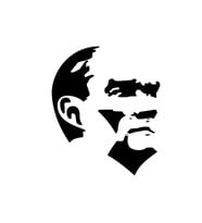 Mustafa Kemal Atatürk Silüet Sticker 17x17 Cm (Beyaz)