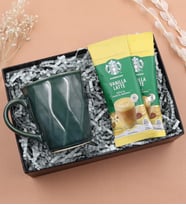 Yeşil Kristal Kupa & 2'li Starbucks Kahve Hediye Seti