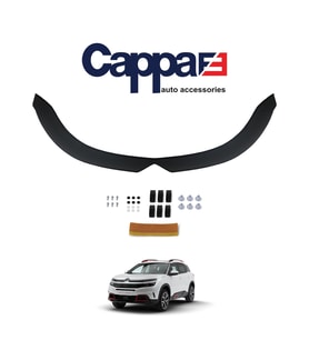 CAPPAFE Citroen C5 Aircross Ön Kaput Koruyucu Rüzgarlık 4mm Parlak Siyah 2017-›