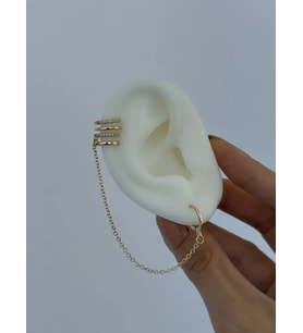 Özel Seri Zirkon Taşlı Gold İkili Halka Earcuff