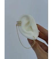 Özel Seri Zirkon Taşlı Gold İkili Halka Earcuff