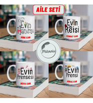 Kişiye Özel İsimli Aile Kupa Bardak Seti Tasarım Hediyelik
