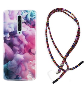 Oppo Reno 2Z 4 Lite 4 Pro 5 6 7 A31 Kılıf Boyun Asklı Rasta Silikon Pink Cloud 1305