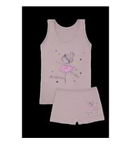 KIZ 3/12 YAŞ KARIŞIK DESENLİ ATLET VE BOXER SET (Mor)