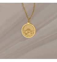 Kişiye Özel 925 Ayar Gümüş Zarif Dalga Model Kolye (Gold)