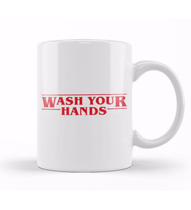 Wash Your Hands Stranger Things Font Kupa Bardak Porselen