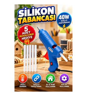 40W Sıcak Silikon Tabancası 5 Silikon Çubuk Hediyeli Ev ve Hobi Kullanımı İçin