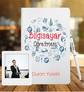 Bilgisayar Öğretmenlerine Özel Defter Kalem & Fotoğraflı İnstagram Çerçeve Hediye Seti