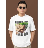 Roronoa Zoro One Piece Baskılı Unisex Oversize Anime Dizi Karakter Tişört