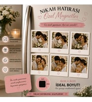 6'lı Polaroid Magneti Nikâh Hatırası Kişiselleştirilebilir Anı Hediye Seti