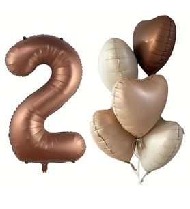 Karamel Kalpli 2 Yaş Folyo Balon Set