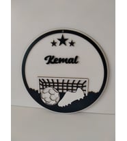 çoçuk odası kapı süsü kişiye özel siyah ve beyaz renk