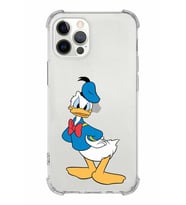 Apple iPhone 12 ProMax Uyumlu Köşe Korumalı Antişok  Kapak Donald Duck Tasarımlı Şeffaf  Kılıf