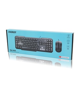 USB KABLOLU KLAVYE - MOUSE SET Q KLAVYE 1200DPI MOUSE KM-1435 (5343)