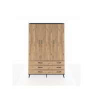Arges Gardrop 5 Raflı 6 Çekmeceli Tek Askılı 132x30x195 Antrasit-Çam