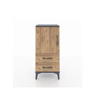 Arges Komodin 2 Raflı 2 Çekmeceli Tek Kapaklı 44x30x96 Antrasit-Çam