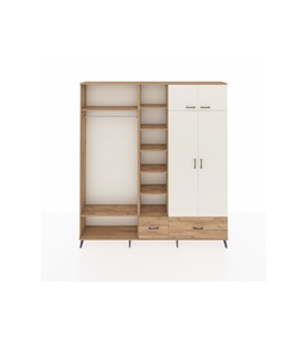 Arges Dolap 12 Raflı 2 Çekmeceli 2 Askılı 220x30x243 Çam-Aytaşı/Çam