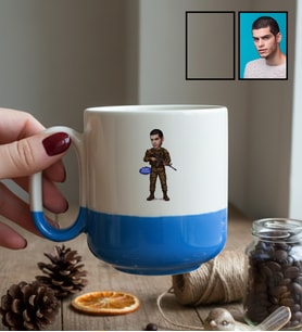 Kişiye Özel Karikatürlü Asker Kupa Bardak Pro 30 Ağustos Zafer Bayramı Hediyesi