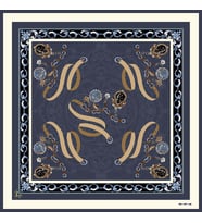 Kemer Zincirli Desen Black Seri Twill Eşarp Eşarp Askısı ile Birlikte 90x90 cm L
