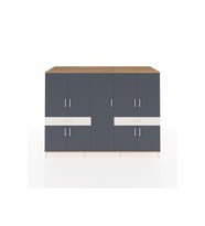 Kronos Dolap 12 Raflı 2 Çekmeceli 8 Kapaklı 220x59x163 Çam-Antrasit/Aytaşı