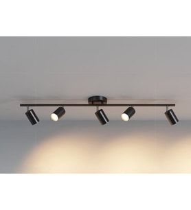 MYLİGHTS  BEŞLİ LED SPOT LED AVİZE HAREKETLİ BAŞLIK PANASONIC GÜN IŞIĞI AMPULLÜ (Siyah)