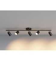 MYLİGHTS  BEŞLİ LED SPOT LED AVİZE HAREKETLİ BAŞLIK PANASONIC GÜN IŞIĞI AMPULLÜ (Siyah)