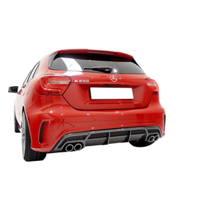 Mercedes A Serisi W176 (2012-2015) AMG A180 A200 A250 Arka Tampon Eki - Difüzör (Plastik)