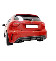 Mercedes A Serisi W176 (2012-2015) AMG A180 A200 A250 Arka Tampon Eki - Difüzör (Plastik)