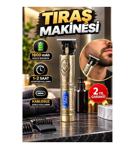 Kablosuz Şarjlı Saç ve Sakal Tıraş Makinesi – 1800 mAh Batarya, 1-2 Saat Kullanım